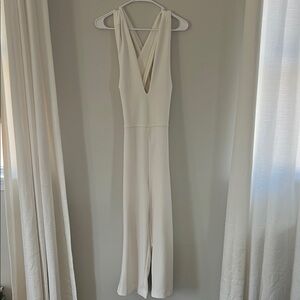 Lulu's Cream Backless jumpsuit